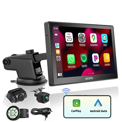 ATOTO Portable Smart Car Stereo Wireless Carplay & Android Auto+2*Cameras+Remote • £199