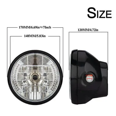 NEW Universal Motorcycle Headlight 7 Inch Motorbike LED Front Light Headlamp UK • £10.99