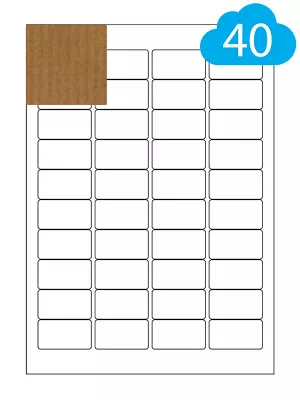 40 Brown Kraft Rectangle Paper Labels Per A4 Sheet Laser Inkjet Printer Stickers • £5.70