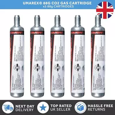 5 X UMAREX 88g Co2 Airsource Co 2 Cartridge | Air Rifle 88 Gram Gas Paintball • £36.49