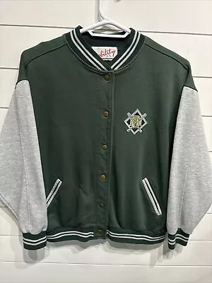 Vintage Milwaukee Brewers MLB Baseball Snap Varsity Jacket Mens Large Green Vtg • $54.95