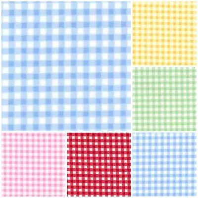 100% Cotton Poplin Craft Fabric By The Metre 3mm Tiny GINGHAM Check Fat Quarter • £3.40