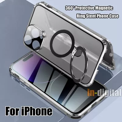 360° Magnetic Case For IPhone 15 Pro Max 14 13 Mini Privacy  Peep Ring Stand • £10.73