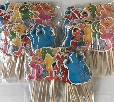 (120) Sesame Street Cupcake Toppers Elmo Cookie Monster NEW • $9.99