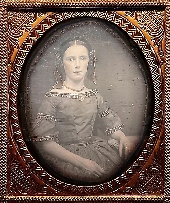 1/6 Plate Daguerreotype - Stunning Princess Leia In Braids Domed Glass Full Case • $475