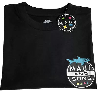 Mens Maui And Sons Black Classic Logo Long Sleeve T Shirt Size Medium • $27.95