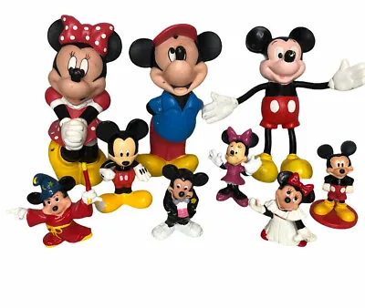 Vintage Mickey & Minnie Mouse Disney Figures Some By Applause Lot Of 9 • $20