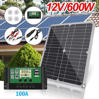 £19.58 • Buy 600W Solar Panel Kit 12V Battery Charger For RV Caravan With 100A Controller UK