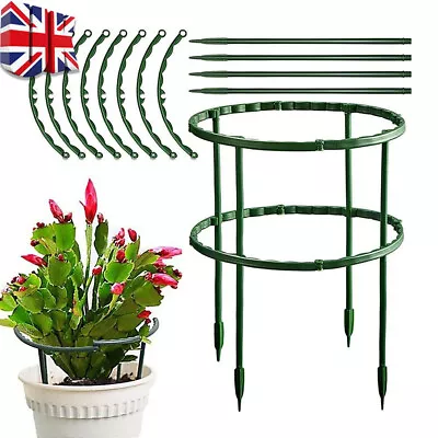 12 Pcs Plant Stakes Stand Frame Flowers Garden Green Plastic Stand Cage UK • £5.88