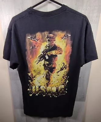 USMC Black T Shirt Size Small 38  Chest Frontline Military Apparel Used • £12.99