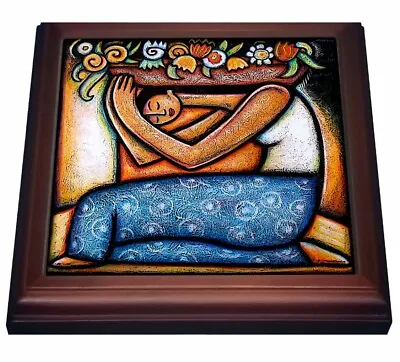 3dRose Flower Girl Mexican Art Colorful  8x8 Trivet With 6x6 Ceramic Tile • $29.99