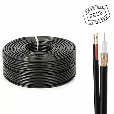 £41.49 • Buy 100M RG59 Shotgun 2 Core CCTV Video And Power Cable Drum Black DVR Video Coax