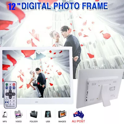 2020 12'' LED Digital Photo Frame HD Picture Alarm Clock MP4 Movie Player Gift • $75.99