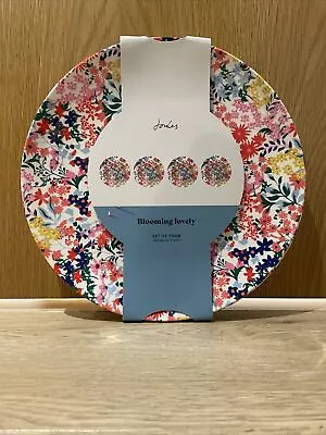 JOULES Melamine Outdoor Dining Large Plates Set Of 4 Blooming Lovely New • £24.95