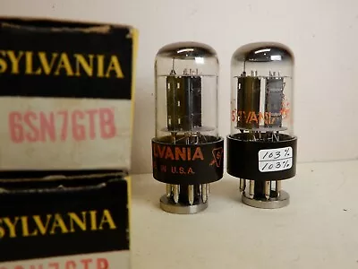 Sylvania Similar Construction 6SN7GTB Vacuum Tubes Red Graphics 96/92% 103/103% • $30