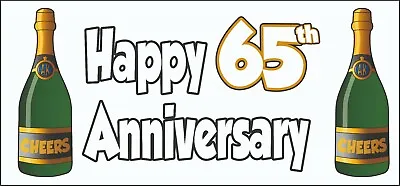 £6.95 • Buy Happy 65th Anniversary Banner X2 - Party Decorations Wedding Celebrations Events