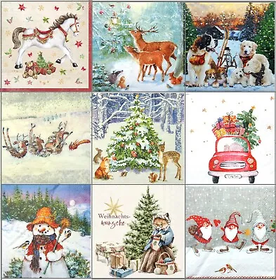 £4.99 • Buy Pack Of 20  Lunch Table  Paper Napkins Party Decoupage Christmas Designs