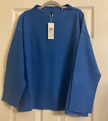 NWT $278 Eileen Fisher Marine Boiled Wool Funnel Neck Box-Top  M  L XL 1X • $175.99