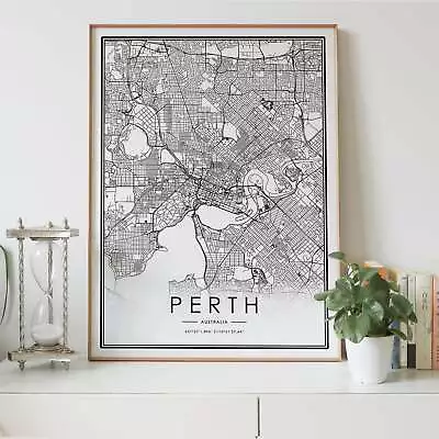 Perth City Lines Map Wall Art Poster Print. Great Home Decor • $76.05