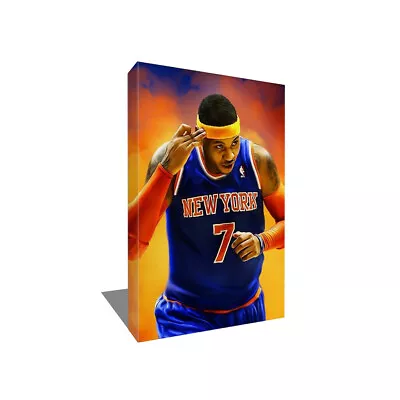 New York Knicks CARMELO ANTHONY Poster Photo Painting Artwork On CANVAS Wall Art • $36