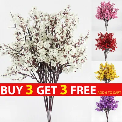 Artificial Fake Gypsophila Silk Flowers Home Table Bouquet Bridal Wedding Decor • £2.88