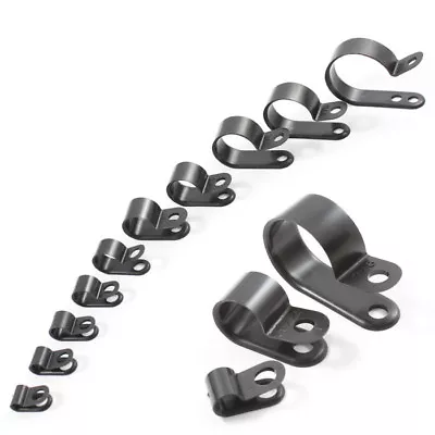 £3.50 • Buy Plastic P Clips - Black Nylon Fasteners For Cable, Conduit, Tubing Sleeving Wire