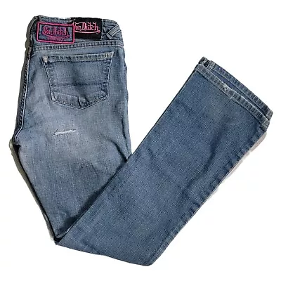 Von Dutch Originals Kustommade Jeans Womens Size 30 Distressed Denim Y2k • $60