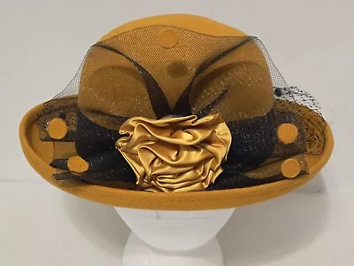 Vintage Orange Purple Church Lady Easter Formal Wedding Hat Wool Felt USA • $23.42