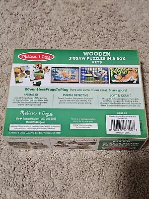 Melissa & Doug Pets 4-in-1 Wooden Jigsaw Puzzles In A Storage Box (48 Pcs) • $10