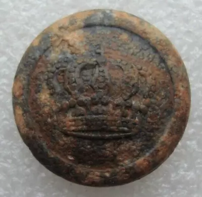 WW1 German Army Uniform Rare Zinc Button With Crown Small 186 Mm Original S10 • $25.27