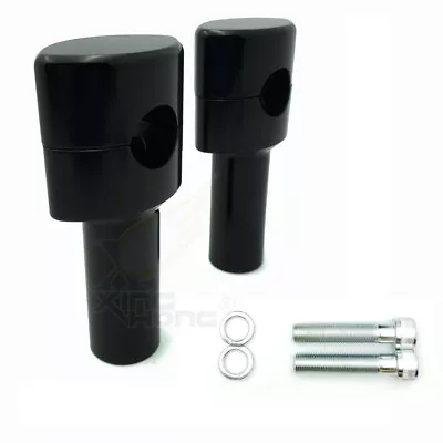 1  Mounting Handlebar Riser Kit 4  Tall For Harley Bobber Chopper Black • $111.45