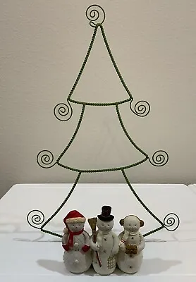 Vintage Hallmark Christmas Tree Snowmen Napkin Holder Photo Card Picture Holder • $18