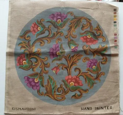 Kismartoni - Jacobean Floral Flowers Hand Painted Tapestry Canvas Only 20  X 20  • £29.99