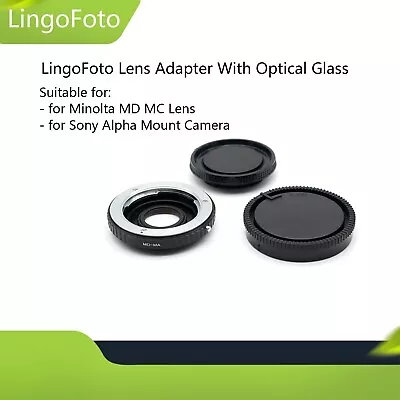 Lens Adapter For Minolta MD MC Lens To Sony Alpha Mount Camera (MD-MA) + Glass • $36.99