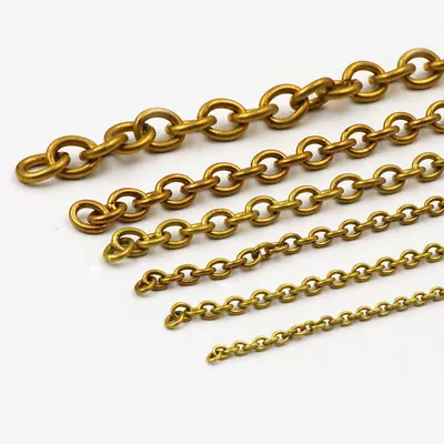 Solid Brass Chain 4-14mm Width Necklace Jewelry Bags Craft Chain Sold Per Meters • $6.27