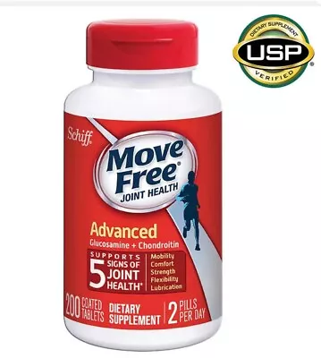 SCHIFF Move Free Advanced Joint Supplement Glucosamine + Chondroitin 200 Tablets • $42.99