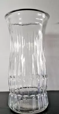 9.5  Vintage Clear Glass Vase - Ridged Design - E.O. Brody Co/Cleveland OH • $9