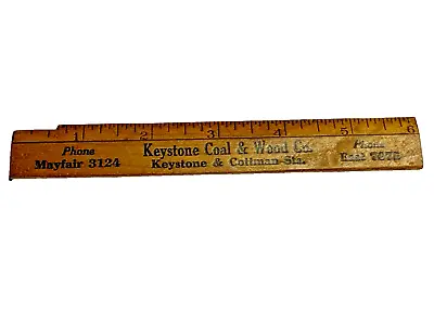 Vintage 6  Wood Ruler Keystone Coal & Wood Co Mayfair PA • $16