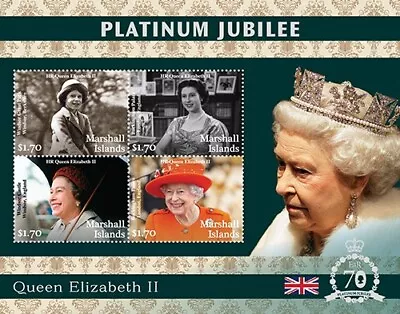 Marshall Islands 2022 - Queen Elizabeth II Platinum Jubilee - Sheet Of 4v - MNH • $10.17