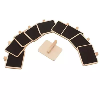 PACK 10PCS Mini Blackboard Retangular Chalkboard With Wooden Clip Tag Sign Note • £5.60