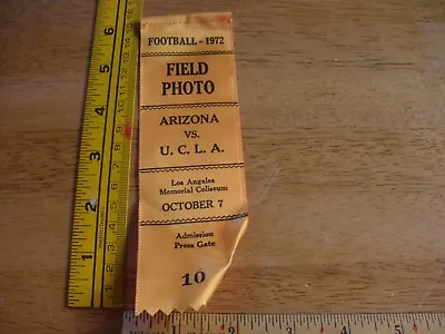 1972 UCLA Vs Arizona Football Game Press Pass Ribbon Mark Harmon • $24.95