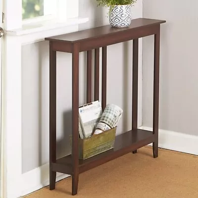 Slim Space Saving Accent Table Wooden Narrow Hallway Entry Sofa Storage 3 Colors • $88.93