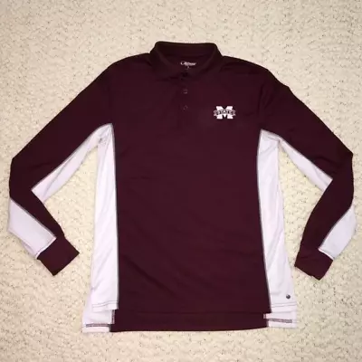 Mississippi State Bulldogs Long Sleeve Polo Shirt * CHILIWEAR * Adult SMALL * • $12