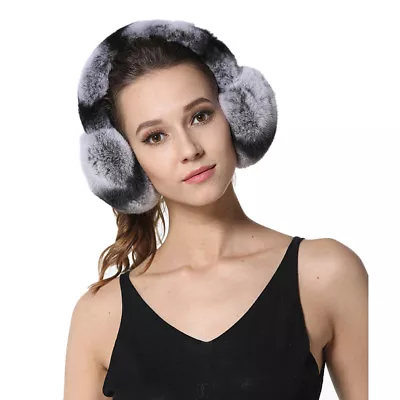 Winter Womens Earmuffs Real Full-pelt Rex Rabbit Fur Earflap Girls Ear Warmers • $27.99