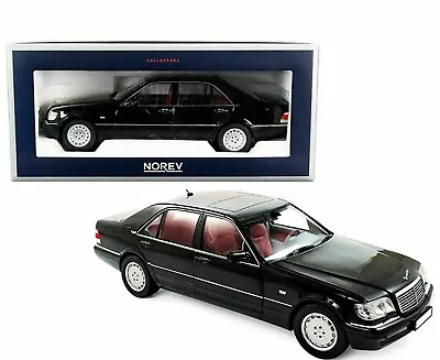 NOREV Mercedes Benz W140 S600 Black W/ Dark Red Interior 1:18*New Item! • $179