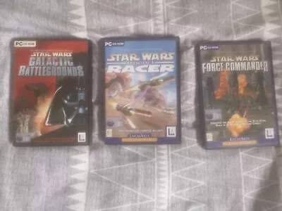 £13 • Buy Star Wars 3 Games - GALACTIC BATTLEGROUNDS - Force Commander - Racer Episode 1 