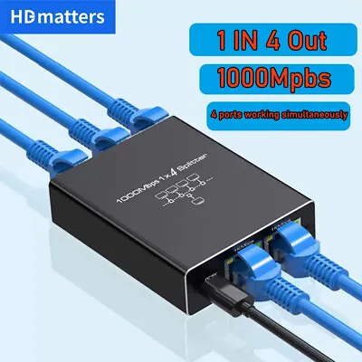 Network Splitter Ethernet Splitter For PC Laptop Network RJ45 Splitter 1 In4 Out • $17.61