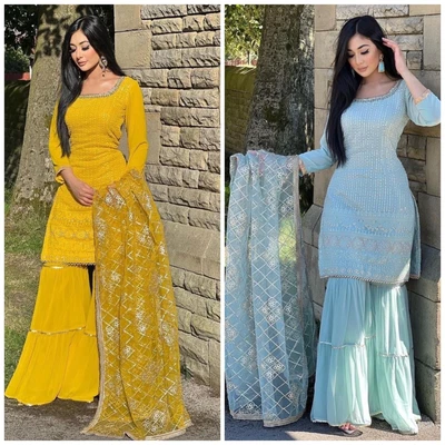 £44.39 • Buy Salwar Kameez Indian Bollywood Wedding Designer Pakistani Kurti Sharara Dress
