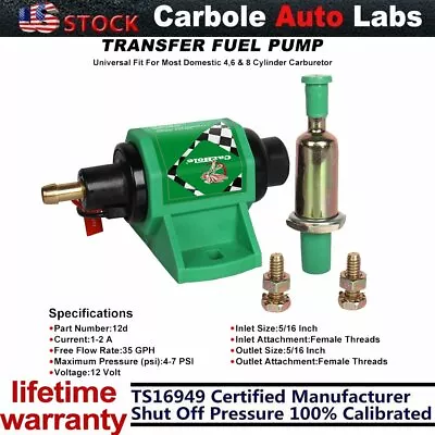 Carbole New Universal 4-7 PSI Auto Micro Electric Diesel Fuel Pump 12 Volt 5/16  • $23.99