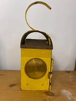 Vintage Road Works Safety Yellow Paraffin Lamp Lights Repurpose Re Cycle Project • £45